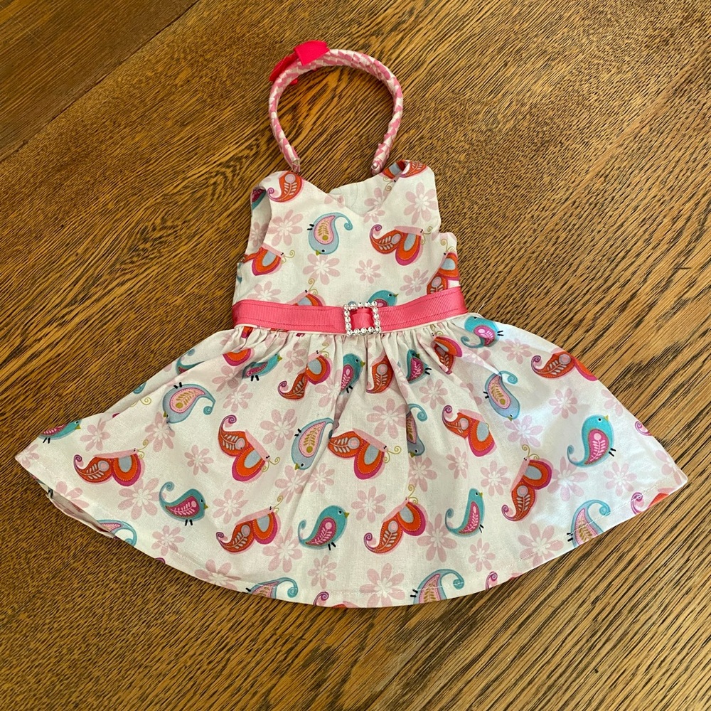 Doll sundress and headband, fits 18 inch doll